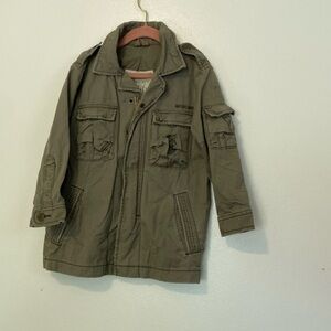 Gap olive green pocket loaded long sleeve tip and button up jacket coat xs